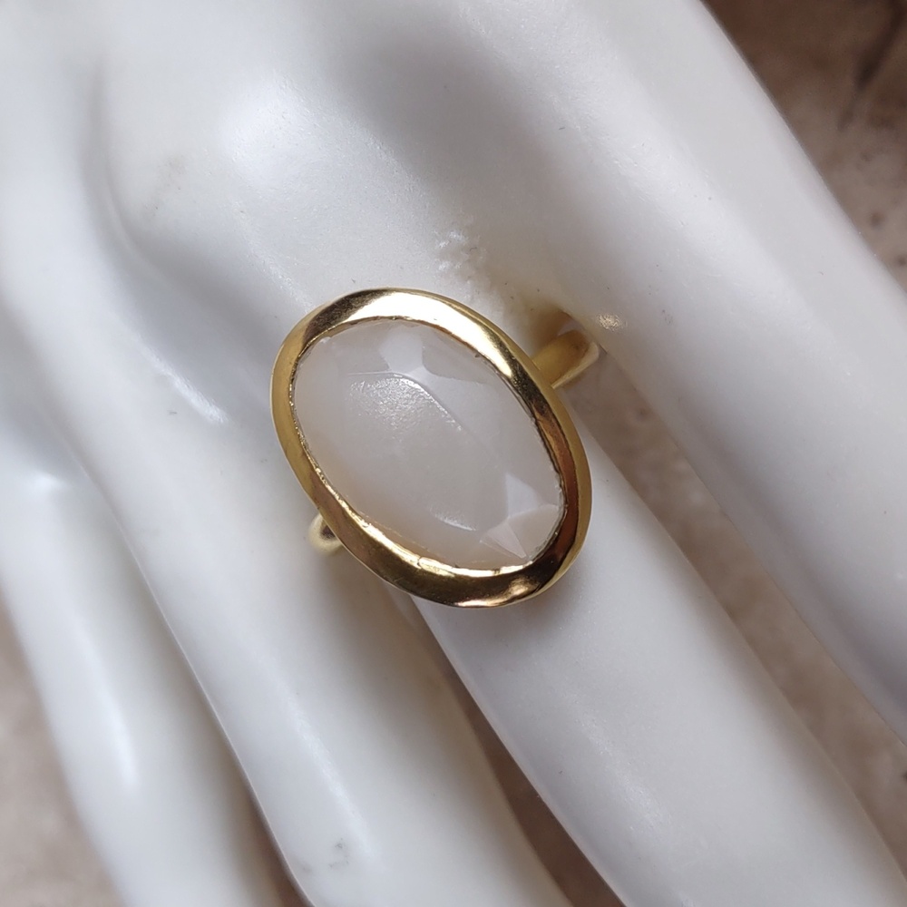 Milky Moonstone/Vermeil Ring